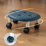 Movable Living Room Low Stool Silent Universal Wheel 360° Rotating Seat Outdoor Camping Picnic Plastic Portable Chair Children