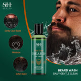 Men Organic Natural Beard Care Set Mild Not Irritate Beard Growth Shampoo Styling Moisturizing Beard Conditioner Beard Care Kit