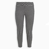 Plus Size Houndstooth Print Summer Spring Leggings Women High Elastic Waist Skinny Pencil Pants Female Large Size Capri 7XL 8XL