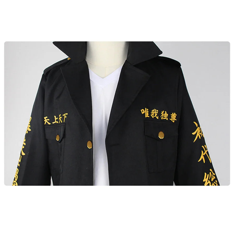 Anime Tokyo Revengers Cosplay Costume Sano Manjiro Mikey Ken Ryuguji Keisuke Baji Cosplay Tokyo Manji Gang Uniform Jacket Coat