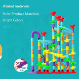 Creativity Marble Run Race Catapult Track Maze Building Blocks 93/113/142pcs Slide Beads Educational Toy Kids Gift Race Ball Toy