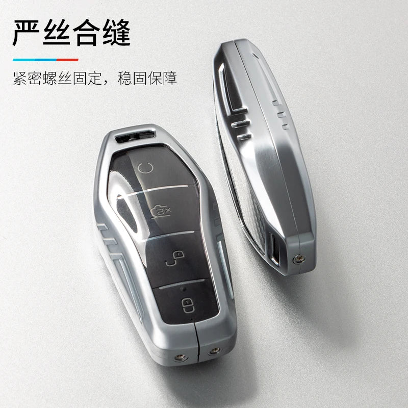 Car Key Cover Smart Remote Key Case for BYD Tang DM 2018 Key Bag Auto Accessories Keychain Keyring Key Covers