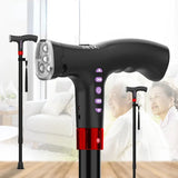 Multifunctional Intelligent Automatic Alarm Crutches Elderly Anti-skid Cane Four Legged Telescopic Mobility Aids  with Light