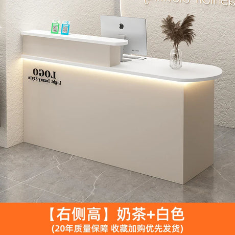 White Stylish Reception Desks Corner Light Bar Office Checkout Reception Desks Beauty Salon Mostrador Commercial Furniture