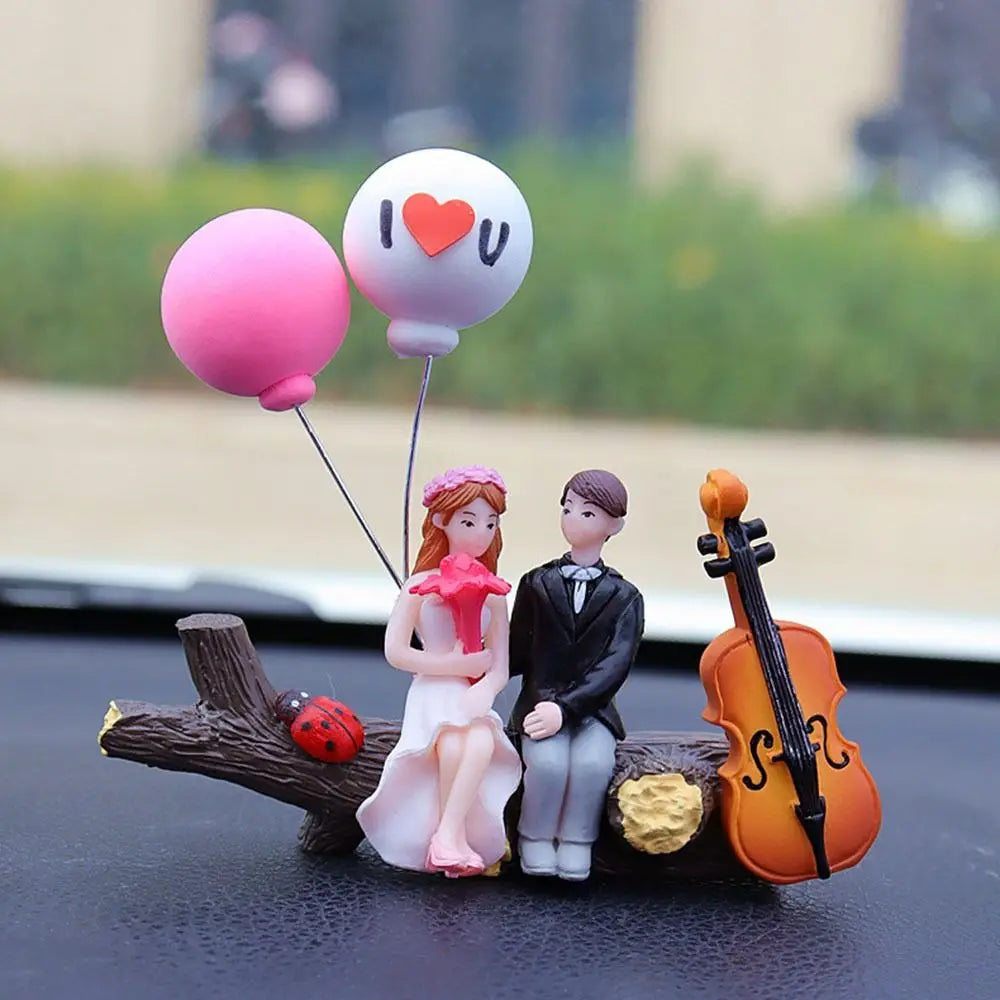 Car Decoration Cartoon Cute Couples Action Figure Figurines Balloon Ornament Auto Interior Dashboard Accessories for Girls Gifts