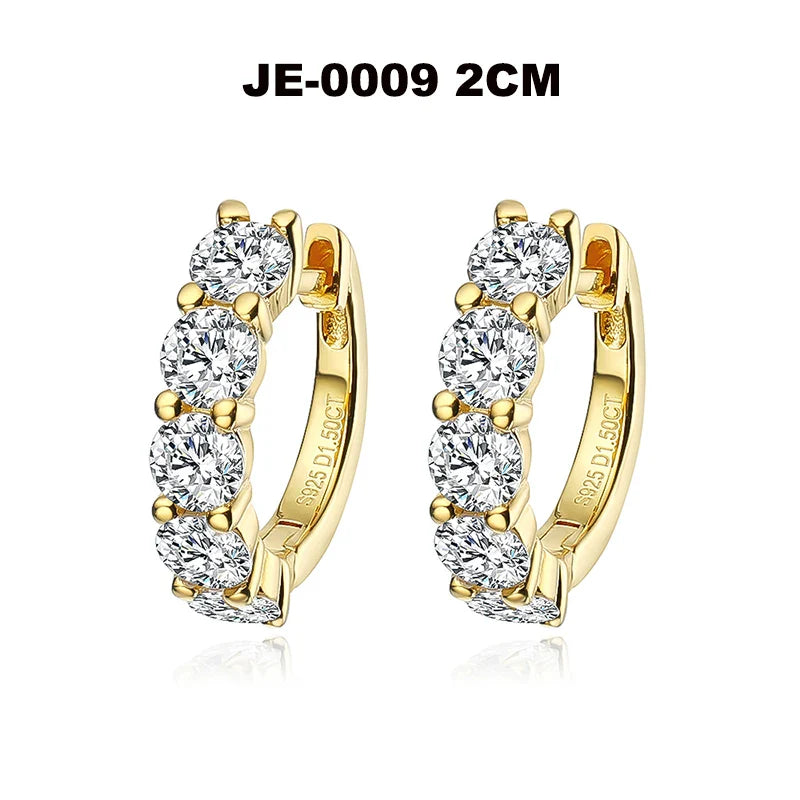 Smyoue 18k 3cttw Moissanite Hoop Earring for Women 4mm Stones D Color Sparkling Created Diamond Earring 100% 925 Sterling Silver