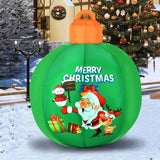 Light up Inflatable Christmas Ball with Air Blower Christmas Decoration Outdoor Blow up Xmas Ornaments Outside with LED Lights