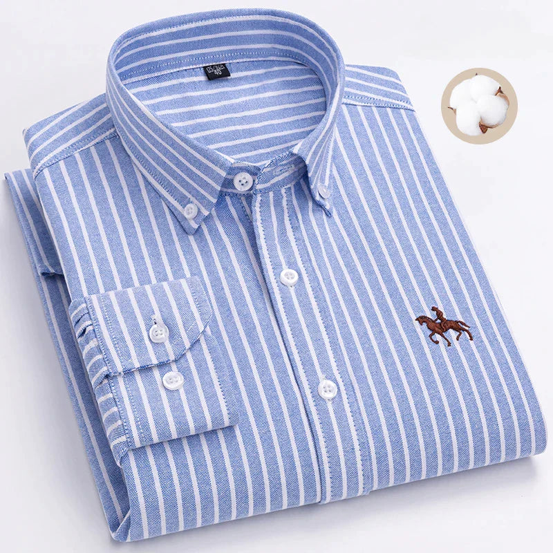 New in shirt oversize 6xl long-sleeve shirts for men 100%cotton Oxford tops slim fit formal plain shirt fashion office clothes