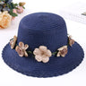 Wreath Straw Hats Summer Sun Hat Ladies Elegant Hat Female Vintage Hats Straw Beach Hats Flower String Woman Hat