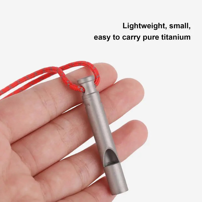 Titanium Whistle Emergency Survival Safety Whistles With Lanyard Outdoor Camping Training Titanium Whistle For Sports Adventure