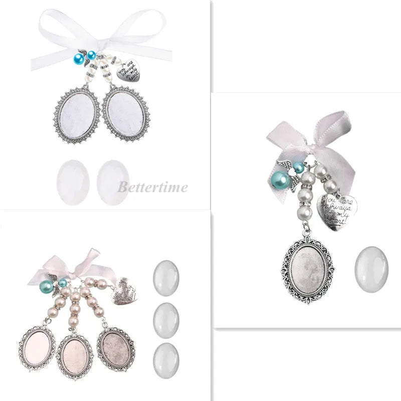 Wedding Bouquet Charm Lace Oval Bridal Bouquet Angel Charm Memorial Photo Charm You Are Always in My Heart Charm