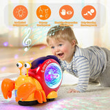 Children Toy Crawling Crab Walking Dancing Electronic Pets Robo Hermit Crab Snail Glowing With Music Light Baby Toddler Toy Gift