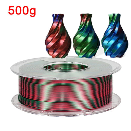 Tricolor 3D Printer Filament Silk PLA 3 Color for 3D Printing Materials 1.75mm Sublimation Products Colorful Filaments