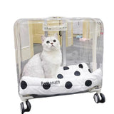 Lightweight Transparent Pet Trolley Case, Beauty Case, Professional Cat Stroller with Wheels, Expandable Pets Accessories