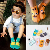 4Pairs/lot Cute Cartoon Non-slip Baby Socks Newborn Toddler Animal Design Kids Boy Girls Socks 0-4 Years