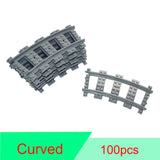 City Train Tracks Forked Flexible Railway Bridge Rail Viaduct Buliding Block Toy Straight Cruved Soft Track Bricks Leduo Gift