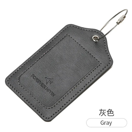 PU leather luggage tag With Anti Loss Wire Rope Loop Small And Versatile Unisex Luggage Tag Suitable For Luggage And Travel Bags