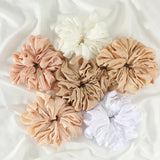 Big Size Shiny Chiffon Scrunchies for Muslim Women Custom Elastic Volumizing Oversized Neat Stitching Malaysian Bunch Hair Tie