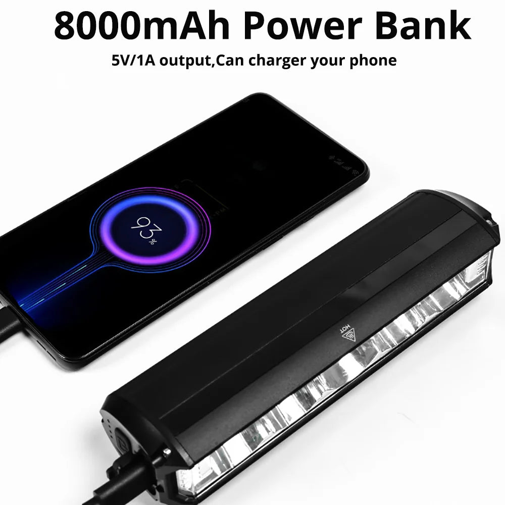 8000Mah Bike Front Lights Waterproof Bicycle Led light Bicycle Rechargeable Lamp MTB 5200Lm Bike Headlight Bicycle Accessories