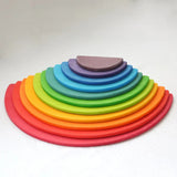 Large Wooden Rainbow Stacker Blocks Nordic Toys Loose Parts Play Wood Blocks Kids Peg Dolls Educational Toys for Children