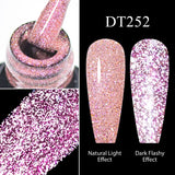 10Pcs Nude Glitter Gel Nail Polish Set Purple Pink Reflective Glitter Semi Permanent Varnishes Soak Off UV LED Nail Art Gel Kits