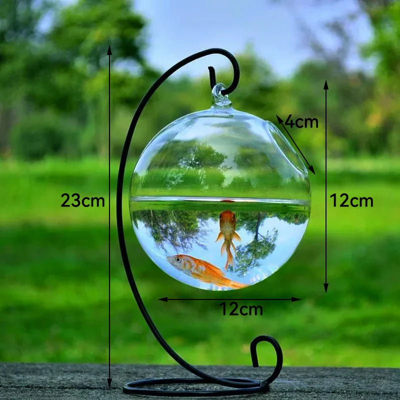 Mini Fish Tank Aquarium Accessories Goldfish Glass Fishbowl Fishing Hydroponics Terrarium Plant Flower Pot Pet Jellyfish Carp