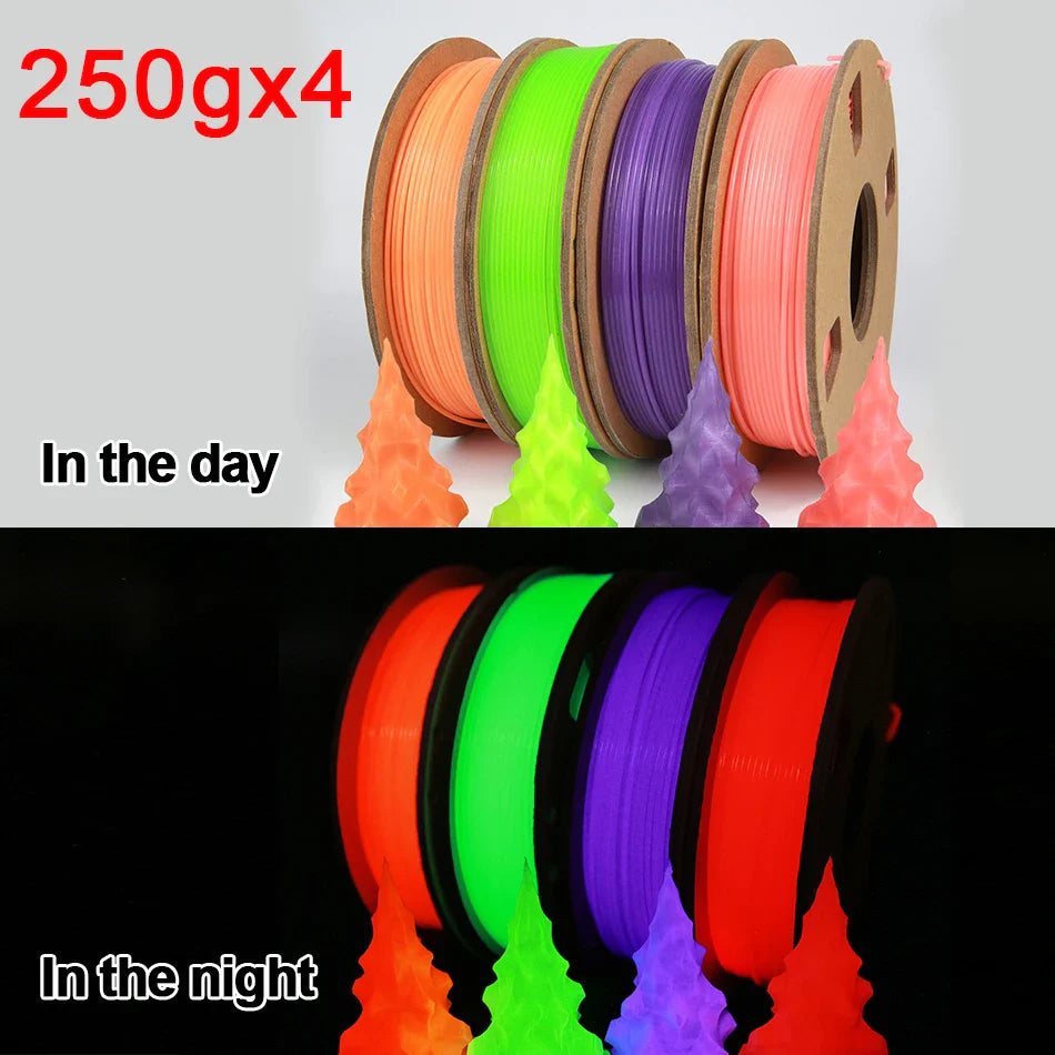 Glow In The Dark PLA Filament 3D Printer Sublimation Noctilucent Plastic Material For 3D Printing Noctilucous Rainbow Green Blue