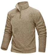 TACVASEN 1/4 Zipper Collar Spring Fleece Sweaters Mens Warm Sweatshirts Breathable Casual Sports Hiking Turtleneck Pullover Tops