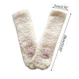 Baby Socks Fleece Autumn Winter Cartoon Non-slip Floor Socks Newborn Midtube Socks for Baby Boys Girls