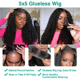 Melodie Curly 250% 40 HD 13x6 Lace Front Human Hair Wigs 5x5 Glueless Ready To Wear Deep Wave Transparent 13x4 Lace Frontal Wig