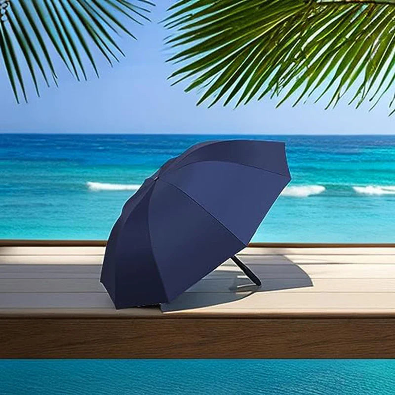 Umbrella Diversion Safe 10 Ribs Strong Folding with Clever Dry Hiding Spot Bottom Compartment Unscrews to Store & Hide Valuable