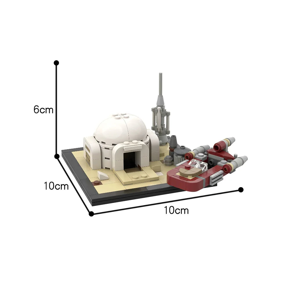 MOC Space Wars Desert Power Plant Desert Village Eisley-Cantina Slums Home Architecture Building Building Block for Child Gfit