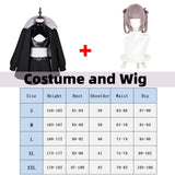 Nanakusa Nazuna Cosplay Call of the Night Costume Wig Black Cloak Jacket Leather Vest Shorts Outfit Yofukashi No Uta Women