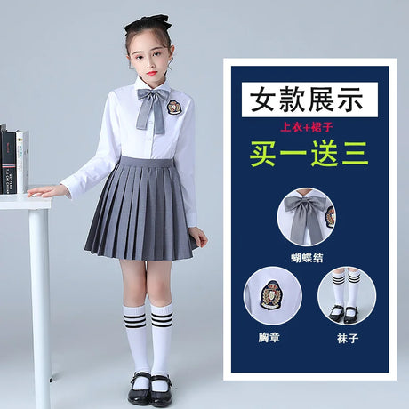 Children's choir performance uniform, primary and secondary skirt school students' poetry recitation performance uniform,