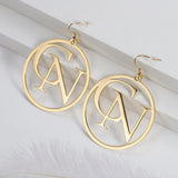 Personalized Hoop Earrings for Women Custom Name Initials Letter Earrings Gold Dangle Crochet Earring Stainless Steel Jewelry