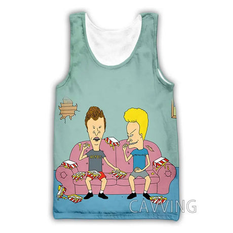 CAVVING 3D Printed  Beavis and Butthead  Tank Tops Harajuku Vest Summer Undershirt Shirts Streetwear for Men/women