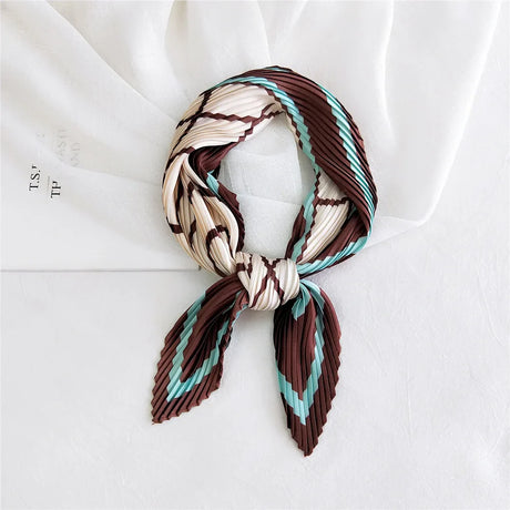 silk scarf women luxury ladies small head scarf wholesale scarves  headwraps pleated chiffon hijabs satin hijabe femme bandanas