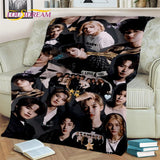 Korea Singer 3D Kpop Stray Kids Blanket,Soft Throw Blanket for Home Bedroom Bed Sofa Picnic Travel Office Rest Cover Blanket Kid