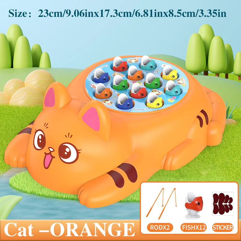 Cute Orange Cat Yellow Cat Fishing Plate Magnetic Fishing Without Battery Parent-child Interaction to Develop Intelligence