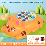 Cute Orange Cat Yellow Cat Fishing Plate Magnetic Fishing Without Battery Parent-child Interaction to Develop Intelligence