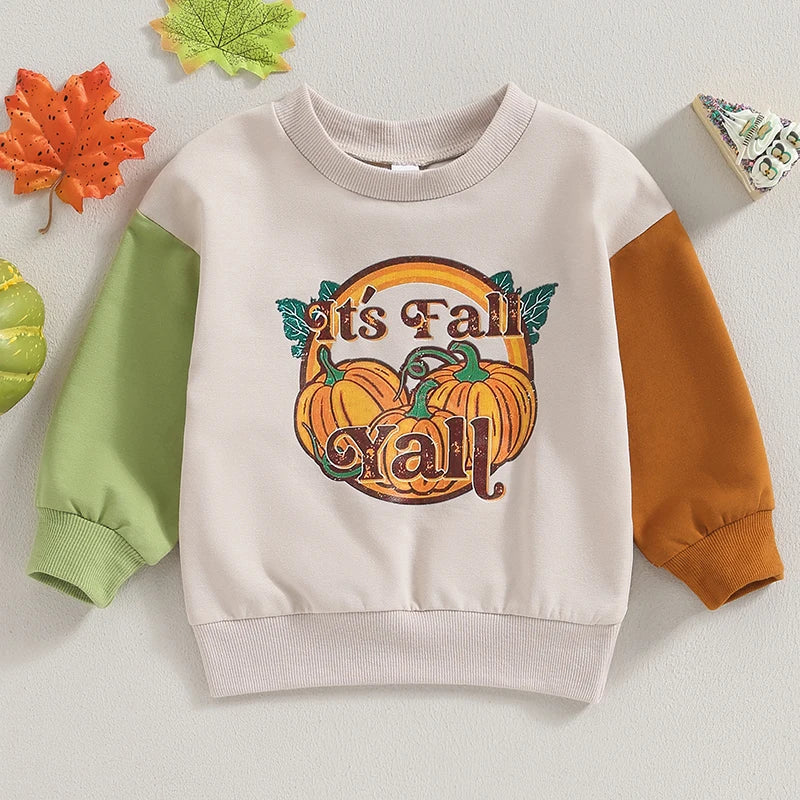 2023-07-21 Lioraitiin 6M-4T Kids Boys Sweatshirt Long Sleeve Crew Neck Pumpkin Turkey Print Hoodie Pullover Halloween Clothes