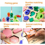 Toddler Montessori Toys Shape & Number Matching,Fishing Game,Animal PuzzleTo Exercise Fine Motor Skills For Boys and Girlsl