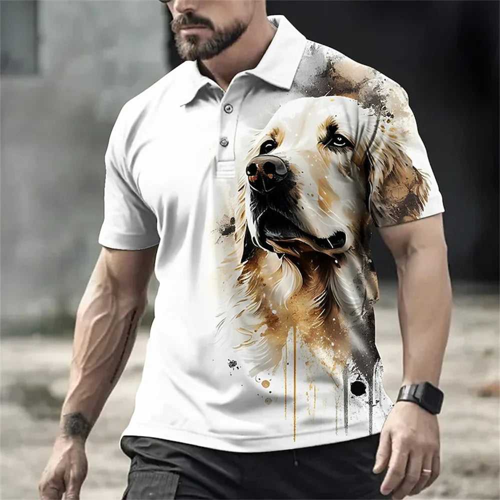 Animal Men Polo 3d Tiger&Lion Printed Ferocious Beast Men’S Clothing Summer Casual Short Sleeve Loose Oversize Shirts Senior Top