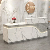 White Light Reception Desks Design Stylish Modern Luxury Reception Desks Office Front Mostrador Negocio Commercial Furniture