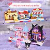 Sanrio Assembled Toy Building Blocks Hello Kitty Kuromi Cinnamoroll My Melody Model Bricks Toy Ornament Children Christmas Gifts