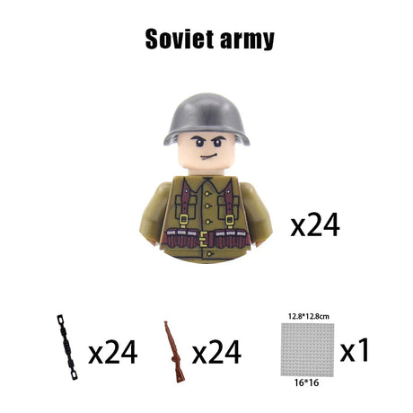 New WW2 Military Building Block Germany US British French Soviet Italian Action Figure Soldier Army Weapon Bricks Kids War Toys