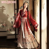 Hanfu Dress Women Chinese Ancient Traditional Hanfu Carnival Princess Cosplay Costume Stage Hanfu Blue&Red Dance Dress