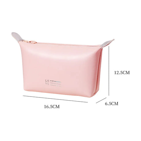 FUDEAM Fashion Leather Portable Women Travel Storage Bag Toiletries Organize Waterproof Cosmetic Bag Portable Female Make Up Bag