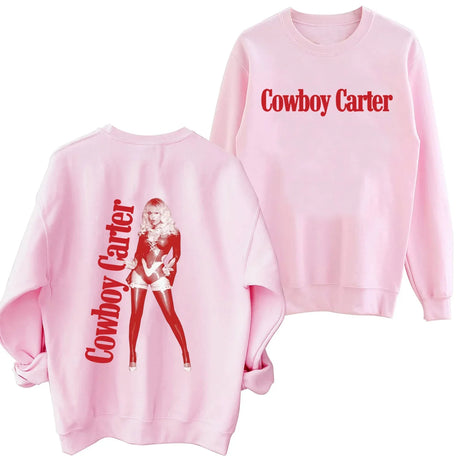 2024 Beyonce Cowboy Carter Sweatshirt Harajuku Hip Hop Round Neck Long Sleeve Oversized Hoodie Fans Gift