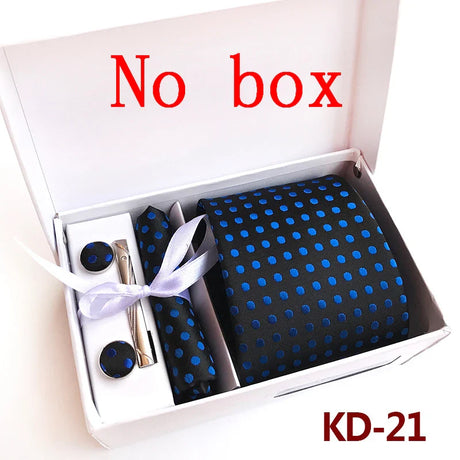 Luxury Tie Set Gift Box For Men Wedding Jacquard Necktie Square Clip Cufflinks Handkerchief Brezo Pour Teal Tie